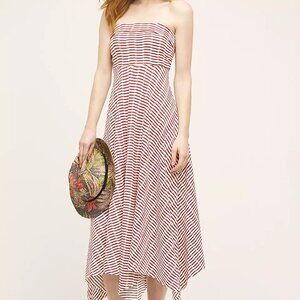 Anthropologie Maeve Caleta Midi Handkerchief Dress Bright Red Size Small